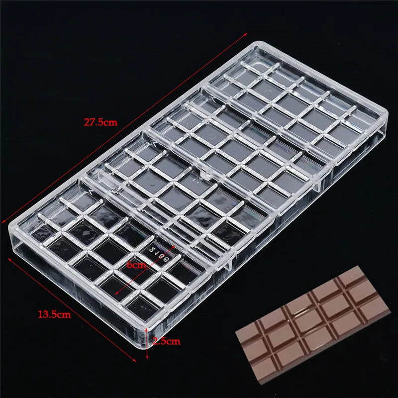 3D Polycarbonate Chocolate Bar Mold Tray | Heat-Safe DIY Candy & Pastry Baking Mold