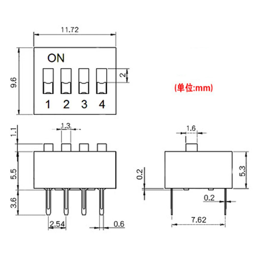 35PCS/LOT Blue Dip Switch 1 2 3 4 5 6 8 Way 2.54mm Toggle Switch Snap Switches Mixed Kit Each 5PCS Combination Set Peaceful Pleasures Health and Wellness