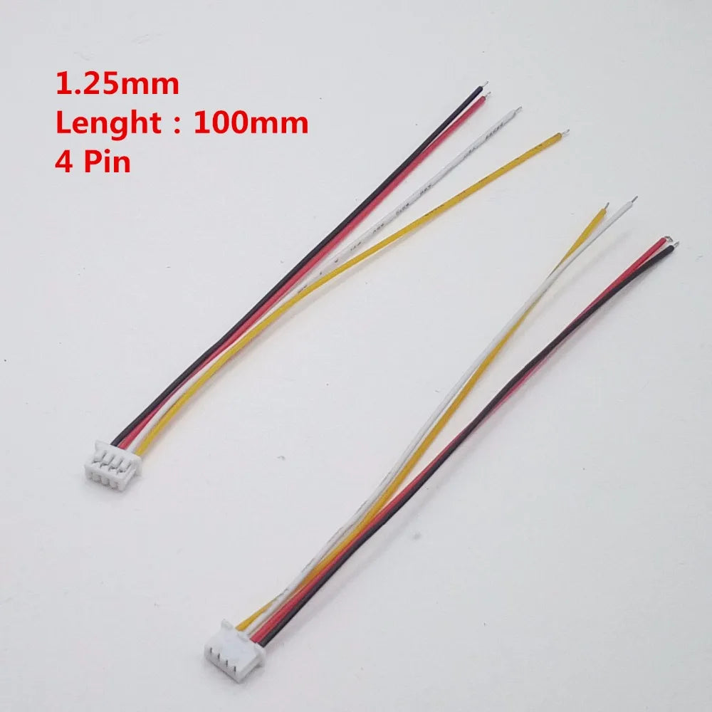 100Pcs/Lot 1.25 Wire Cable Connector JST 2/3/4/5/6/7/8/9/10Pin Electronic Line Single Head Connect Terminal Plug 28AWG 10cm Diy Peaceful Pleasures Health and Wellness