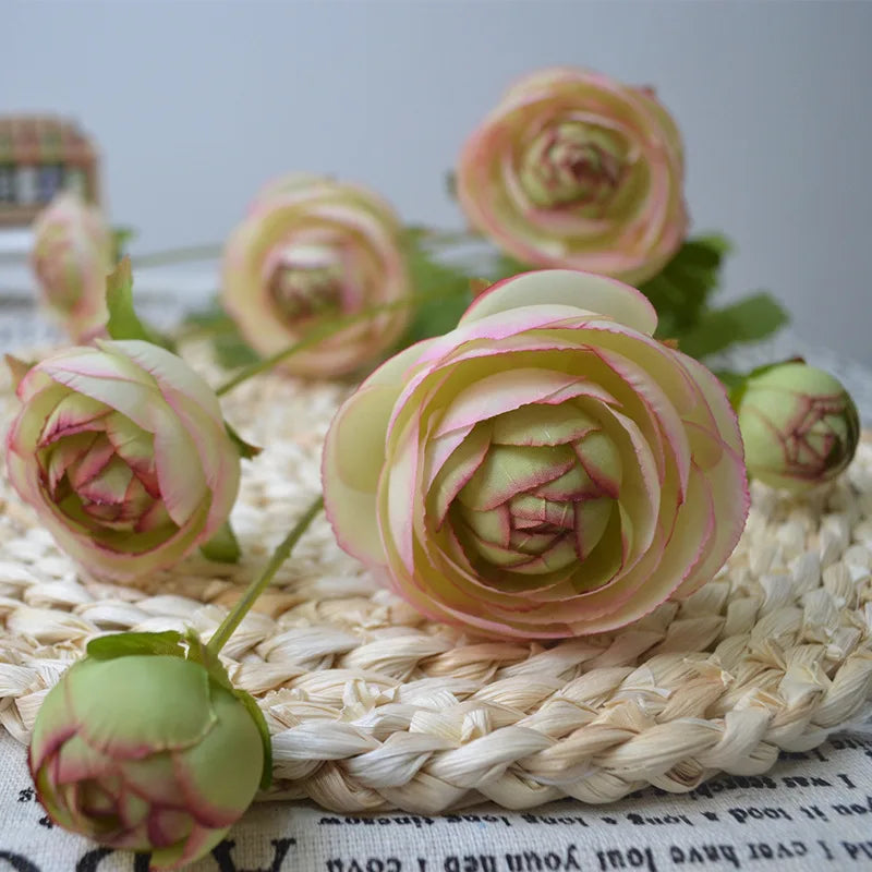 Silk Tea Rose Artificial Flower Bouquet – 8 Heads, 95cm