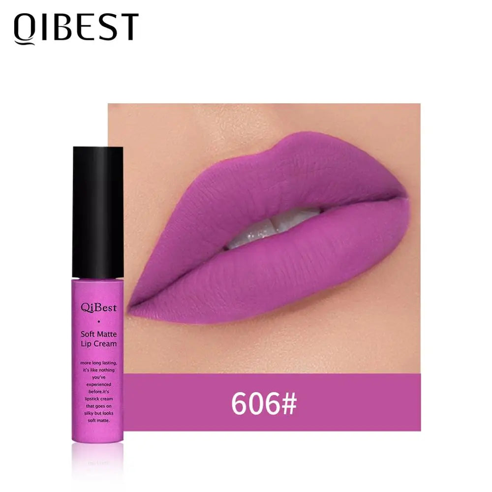QIBEST Matte Liquid Lipstick | 34 Colors, Velvet Nude, Waterproof