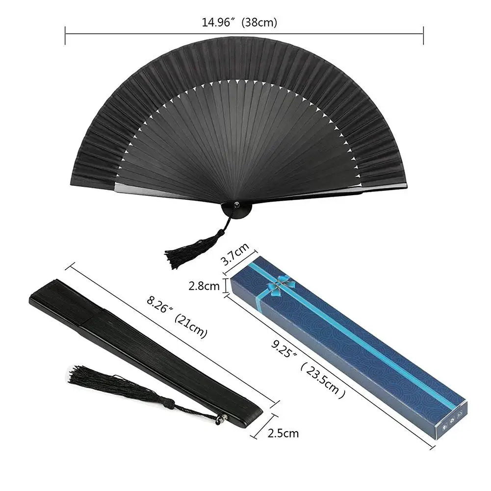 Bamboo Hand Fan Elegant Carved Hand Held Folding Fans Bamboo Wood Silk Folding Fans For Events Home Decoration Peaceful Pleasures Health and Wellness