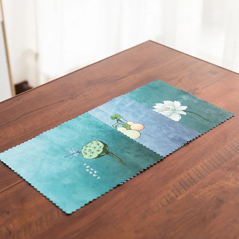 Hand-Painted Chinese Classical Kitchen Tea Towels | Cotton Linen