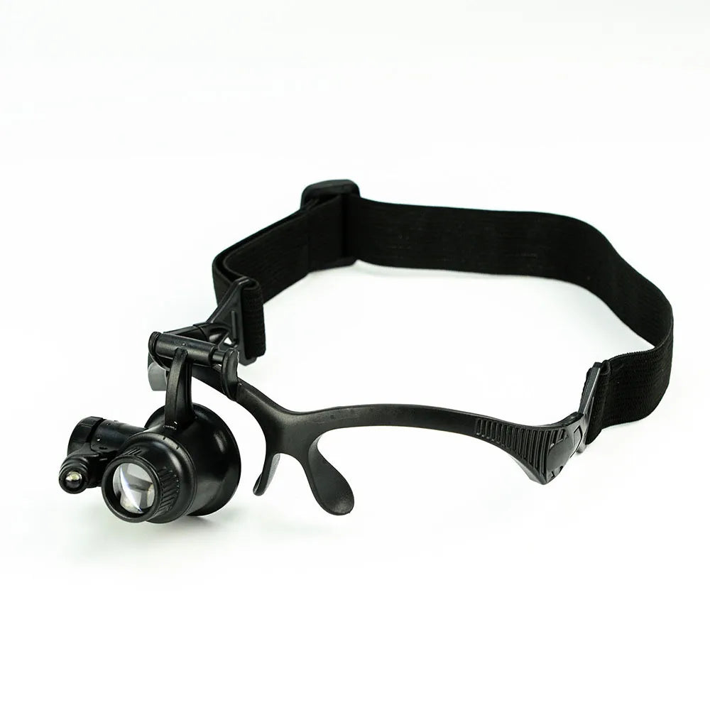 Headband Magnifying Glasses 10X 15X 20X 25X Loupe with Led Monocular Eye Mask Magnifying Glass Replaceable Lens Peaceful Pleasures Health and Wellness