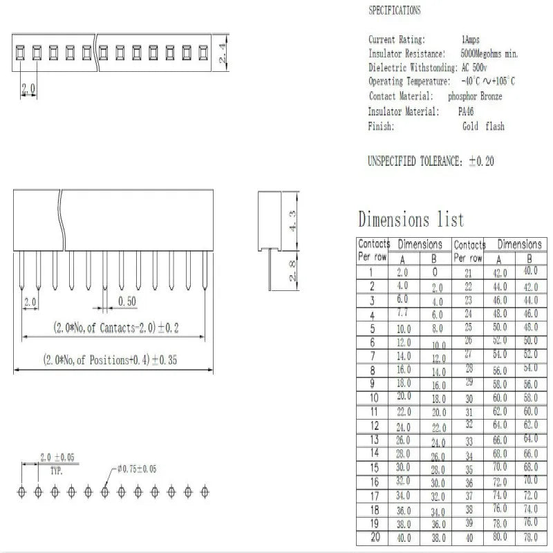 10PCS 2.0mm Female Single Row Pin Header 2/3/4/5/6/7/8/9/10/11/12/13/14/15/16/20/40P 2.0 Stright Pin Strip PCB Connector Peaceful Pleasures Health and Wellness