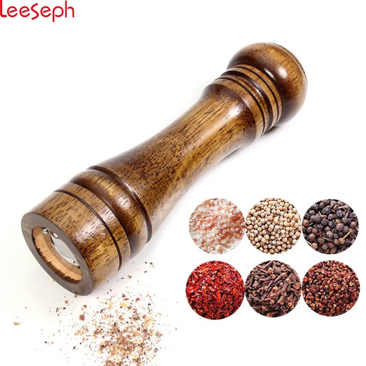 Salt and Pepper Mills, Solid Wood Pepper Mill with Strong Adjustable Ceramic Grinder 5" 8" 10" - Kitchen Tools by Leeseph Peaceful Pleasures Health and Wellness