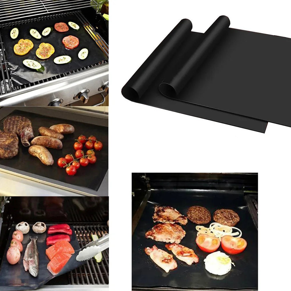 Reusable Non-Stick BBQ Grill Mat & Oven Baking Sheet – PTFE Fiberglass, Heat Resistant | 6 or 8 Pack
