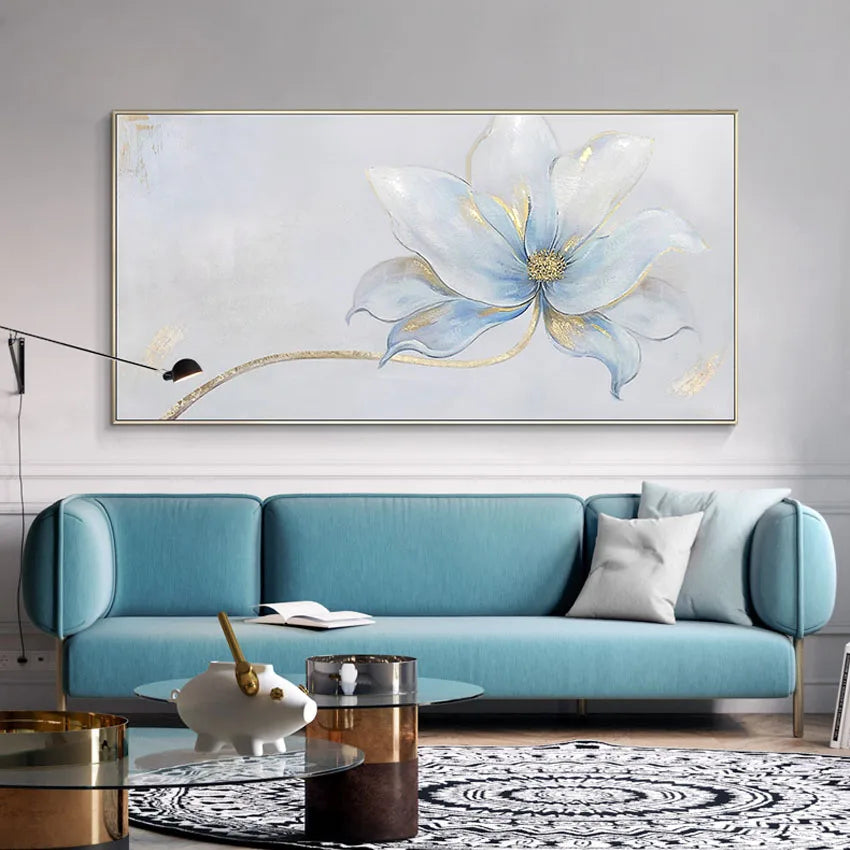 Beautiful Flower Horizontal Version Handmade Canvas Oil Painting Wall Decor Art Hanging Poster For Living Room Bedroom And Hotel Peaceful Pleasures Health and Wellness