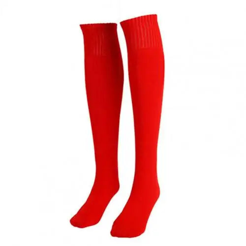 1 Pair Sports Socks Men Women Solid Color Anti-slip Stocking Soccer Football Cycling Knee Socks Sports Basketball Socks Peaceful Pleasures Health and Wellness Red