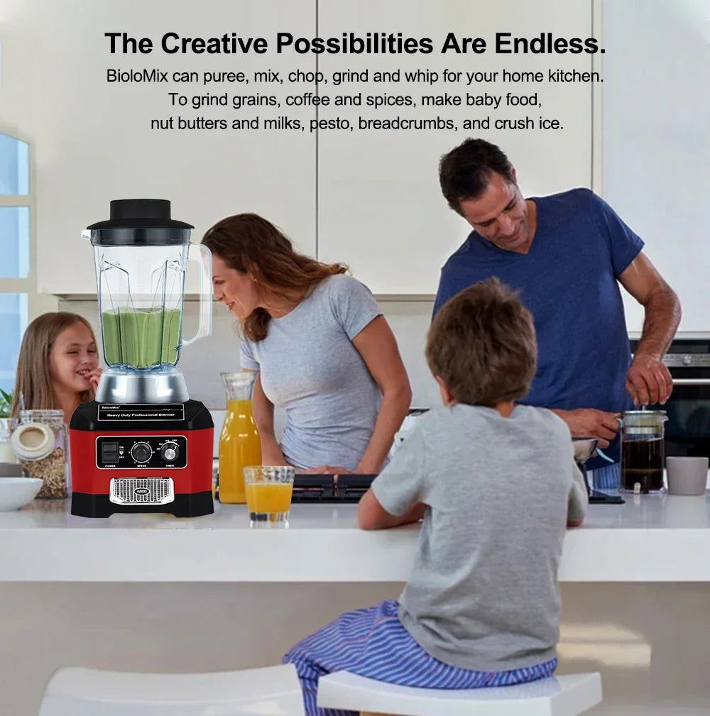 BPA Free Heavy Duty Professional Commercial Bar Blender Food Mixer Juicer Ice Crusher Smoothie Maker Max 2200W Peaceful Pleasures Health and Wellness