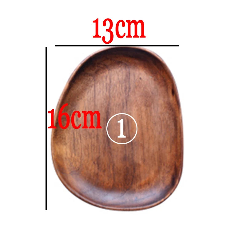 Irregular Oval Solid Acacia Wood Serving Plate & Tray | Natural Grain – Fruit, Dessert, Charcuterie & Tea