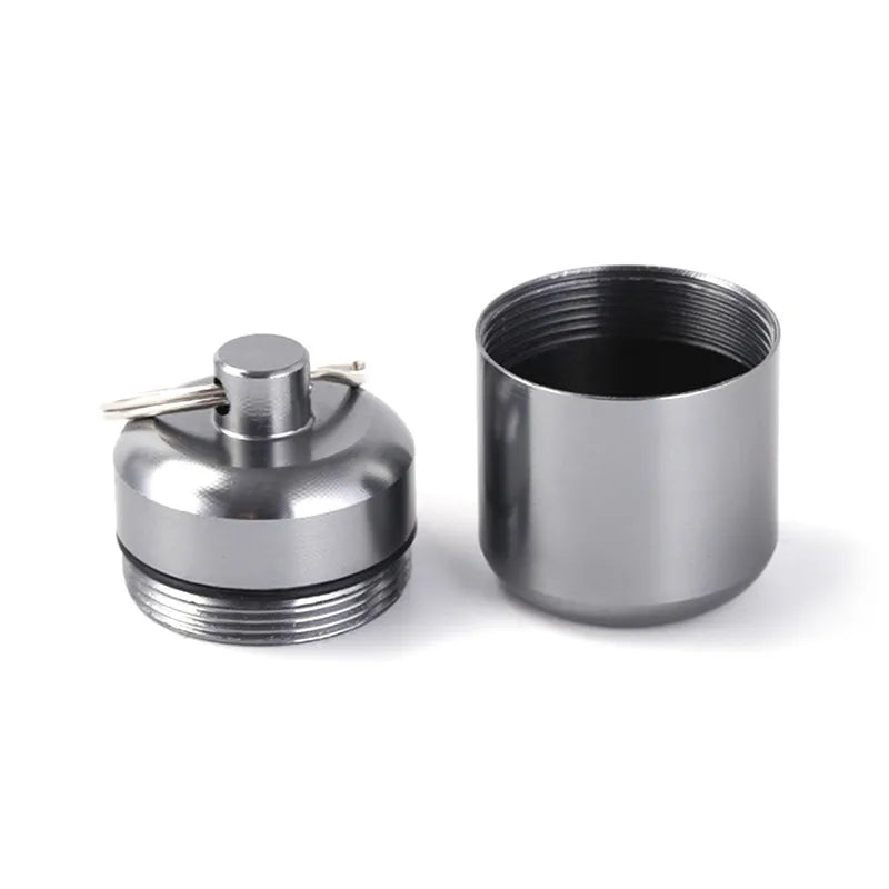 Mini Portable Aluminium Pill Case Keychain Outdoor Pocket Pill Box Container Carry Bottle Case Hearing Protection Earplugs Box Peaceful Pleasures Health and Wellness