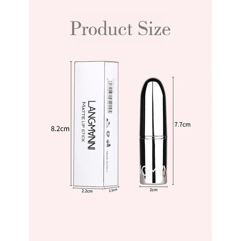 Langmanni Matte Velvet Lipstick – 8 Colors, Waterproof Long-Lasting