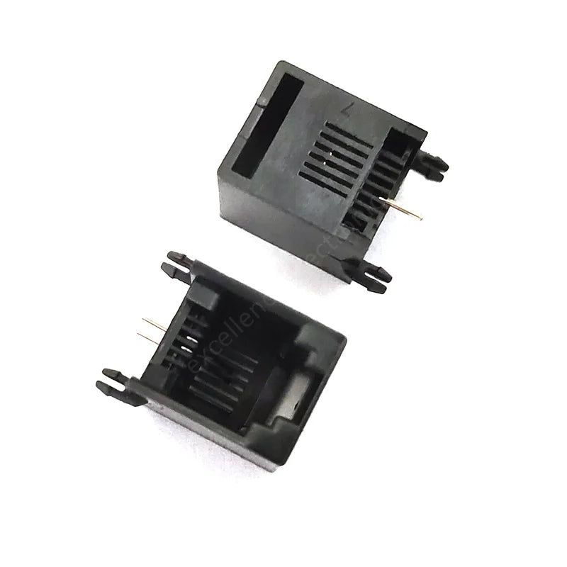 10pcs Black RJ11 Telephone Socket 4P4C 6P2C 6P4C 6P6C Plug Horizontal Right Angle Crystal Head Seat Female Socket Peaceful Pleasures Health and Wellness 6P2C
