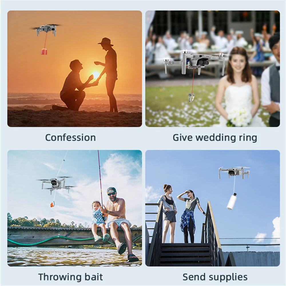 for Mini 1/2 Airdrop Drone Payload Transport Release Device for Fishing Bait Wedding Party Valentine's Day Christmas Props Peaceful Pleasures Health and Wellness