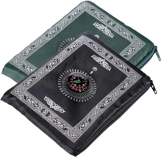 Portable Muslim Travel Prayer Mat with Compass & Booklet Travel Prayer Mat Peaceful Pleasures Health and Wellness
