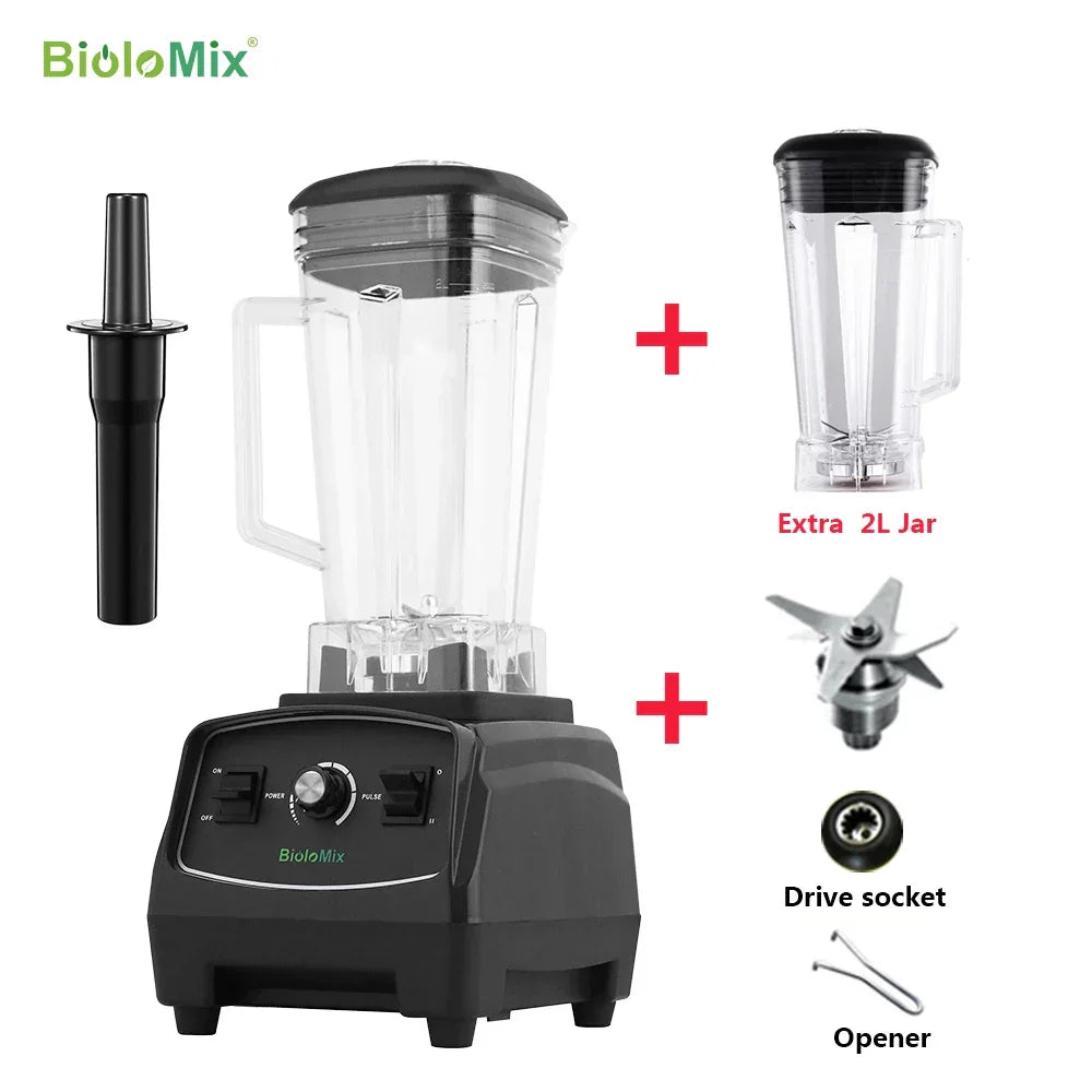 BPA Free 3HP 2200W Heavy Duty Blender | Smoothie Bar Blenders Peaceful Pleasures Health and Wellness Black 2Ljarfullparts US Plug United States