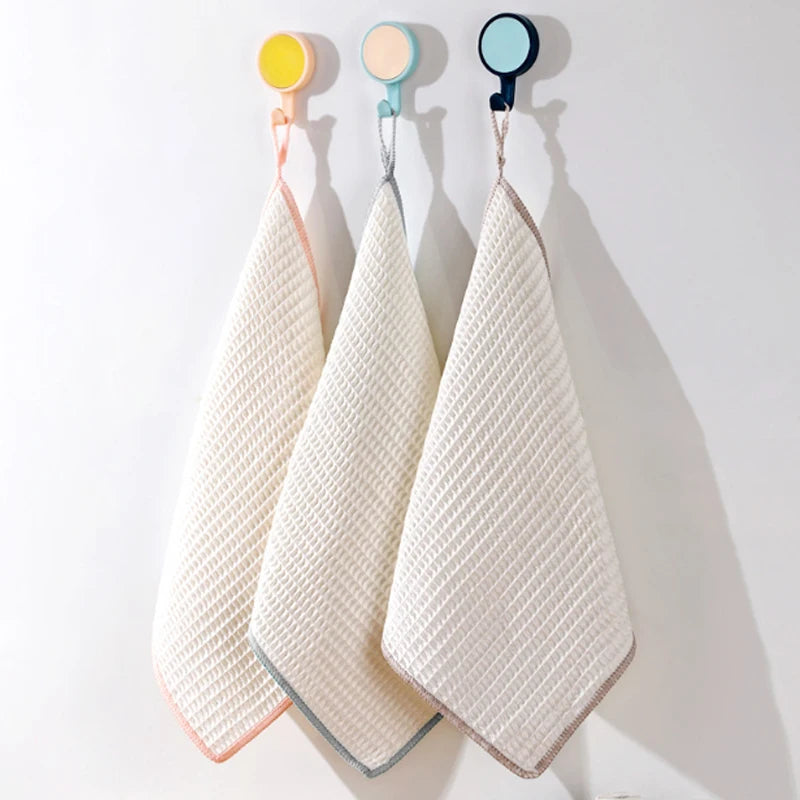 3-Pack Bamboo Fiber Dish Towels | Honeycomb Waffle Kitchen Cloths