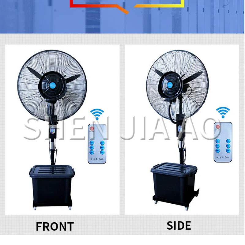Industrial Water Mist Fan 350W Remote Control – 30" Atomizing