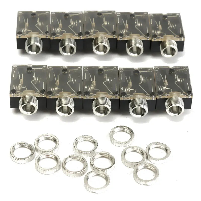 10PCS PJ-324 Headphone Jack 3.5mm Audio Jack with Nut 5-pin Audio Headphone Jack Interface Female PJ324 Peaceful Pleasures Health and Wellness Default Title