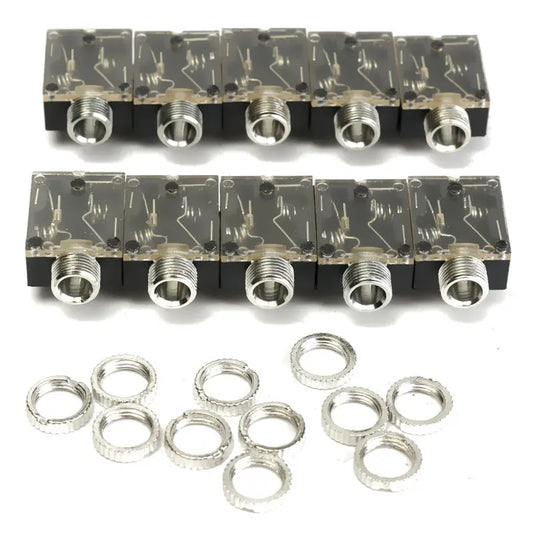10PCS PJ-324 Headphone Jack 3.5mm Audio Jack with Nut 5-pin Audio Headphone Jack Interface Female PJ324 Peaceful Pleasures Health and Wellness Default Title