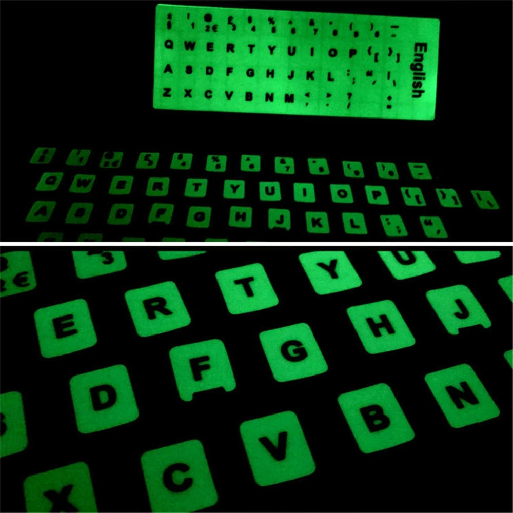 Luminous Adhesive Matte Keyboard Keycap Stickers For French Spanish Arabic English Korean Hebrew Italian German Japanese Russian Peaceful Pleasures Health and Wellness