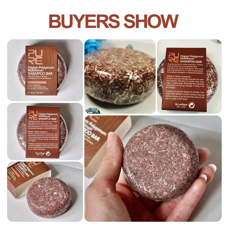 PURC Organic Solid Shampoo Bar 60g | Hair Darkening & Scalp