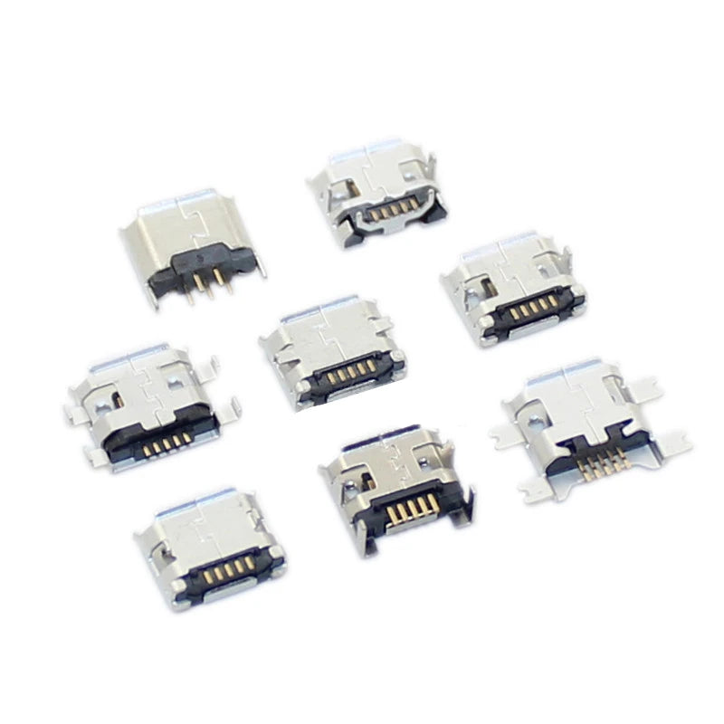 10pcs/Lot Micro USB 5 Pin SMT Socket Connector Type B Female Placement SMD DIP USB Charging Connectors Peaceful Pleasures Health and Wellness