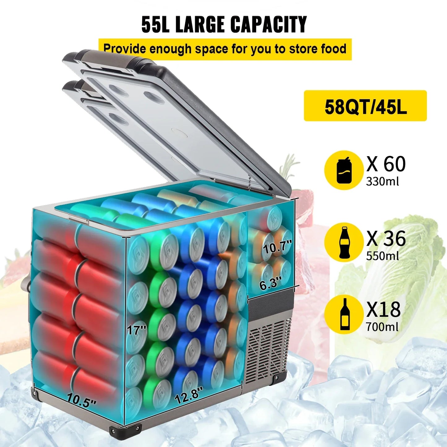 SucceBuy Car Refrigerator Mini Fridge Freezer Portable Refrigerators Peaceful Pleasures Health and Wellness
