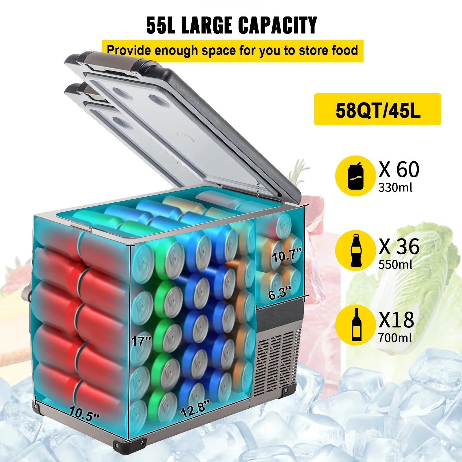 SucceBuy Car Refrigerator Mini Fridge Freezer Portable Refrigerators Peaceful Pleasures Health and Wellness