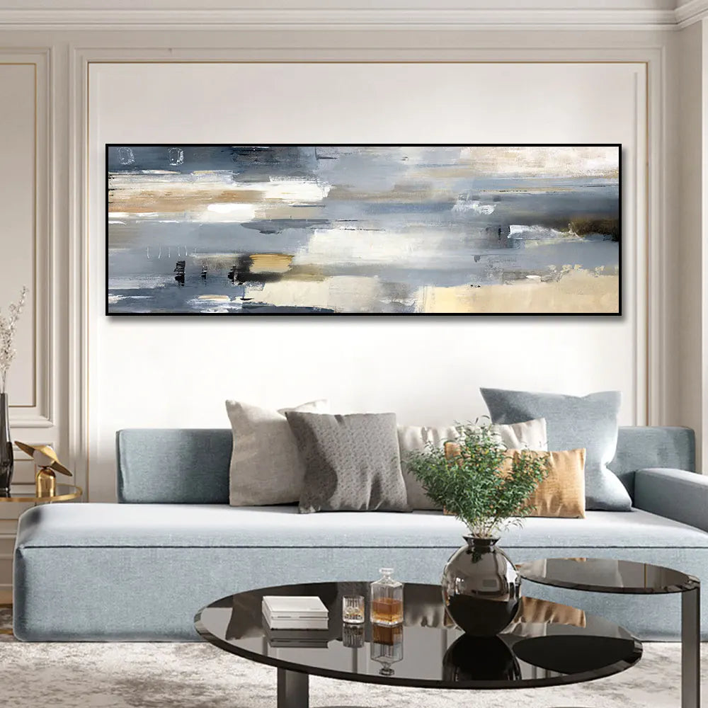 Abstract Landscape Oil Painting Posters and Prints Wall Art Canvas Painting Trees and Lakes Pictures for Living Room No Frame Peaceful Pleasures Health and Wellness 80x240cm No Frame PC 80382