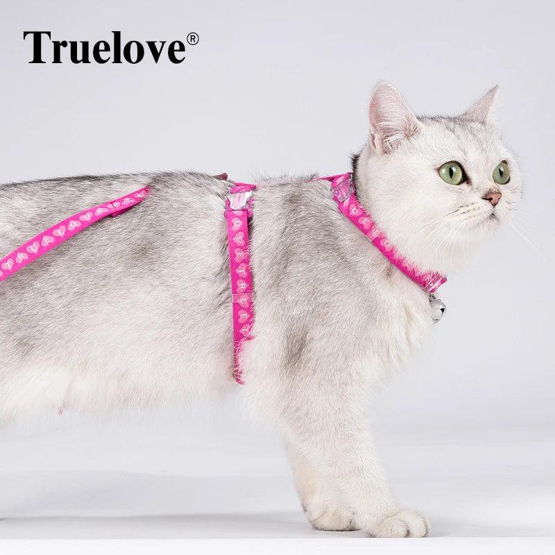 Truelove Cat H-Shape Harness & Leash Set – TLH3912 Peaceful Pleasures Health and Wellness Fuchsia Free size China Mainland
