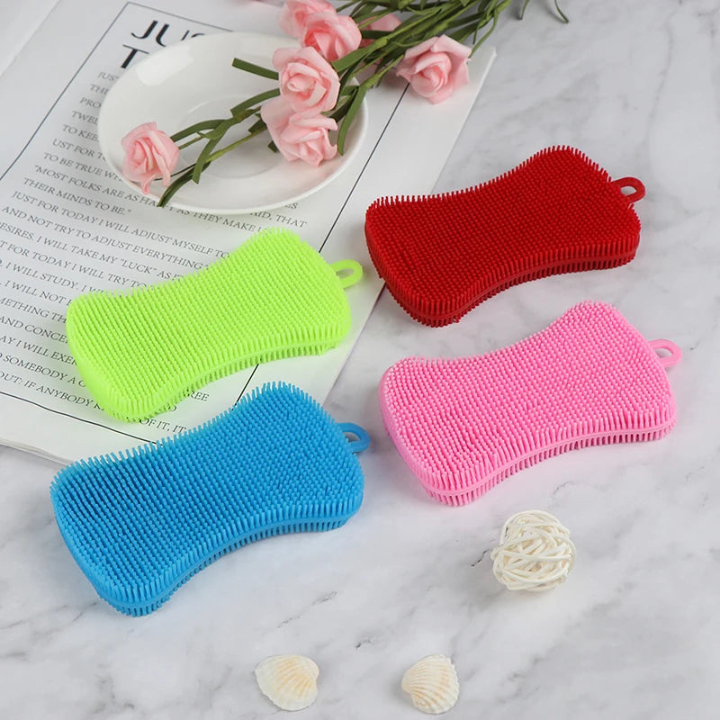 Silicone Dish Scrubber Brush | Eco-Friendly Kitchen Cleaning Tool