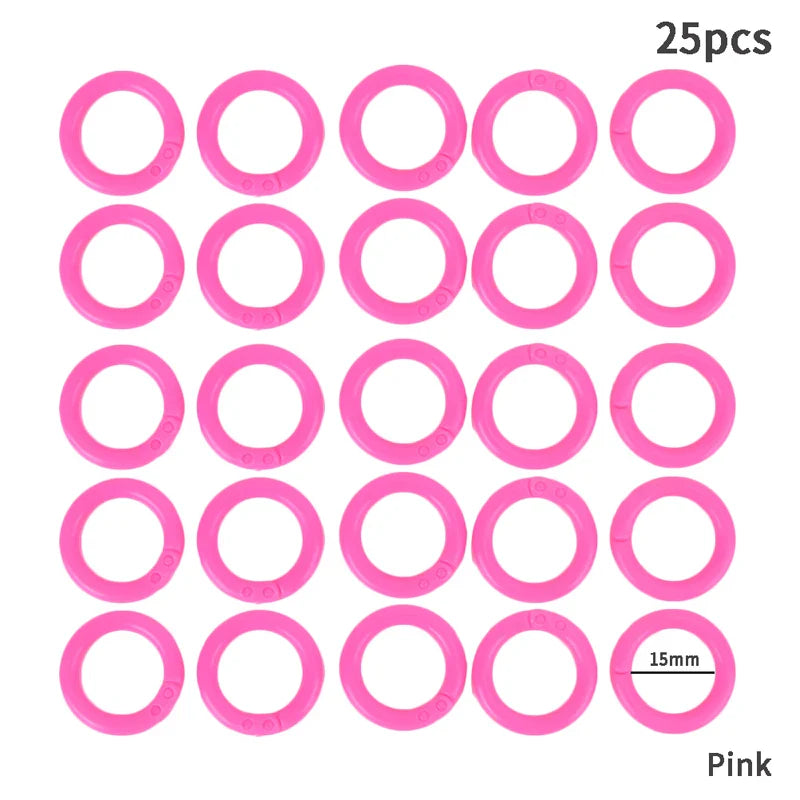 25-Pack Plastic Ring Binders 15–28mm | DIY Albums & Loose-Leaf