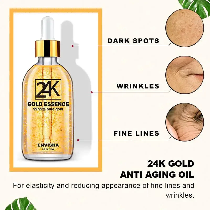 ENVISHA 24K Gold Collagen Serum – Anti-Aging Face Care Peaceful Pleasures Health and Wellness
