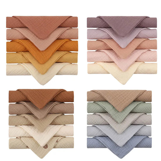 5-Pack Baby Cotton Gauze Washcloths – Soft Burp & Bath Towel Baby Washcloth Set Peaceful Pleasures Health and Wellness
