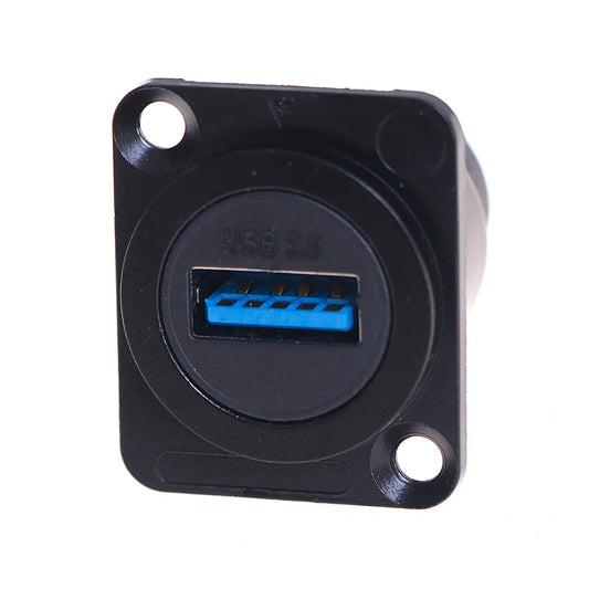 D-Type USB 3.0 Panel Mount Double Pass Metal Connector Panel Mount Connector Peaceful Pleasures Health and Wellness Default Title