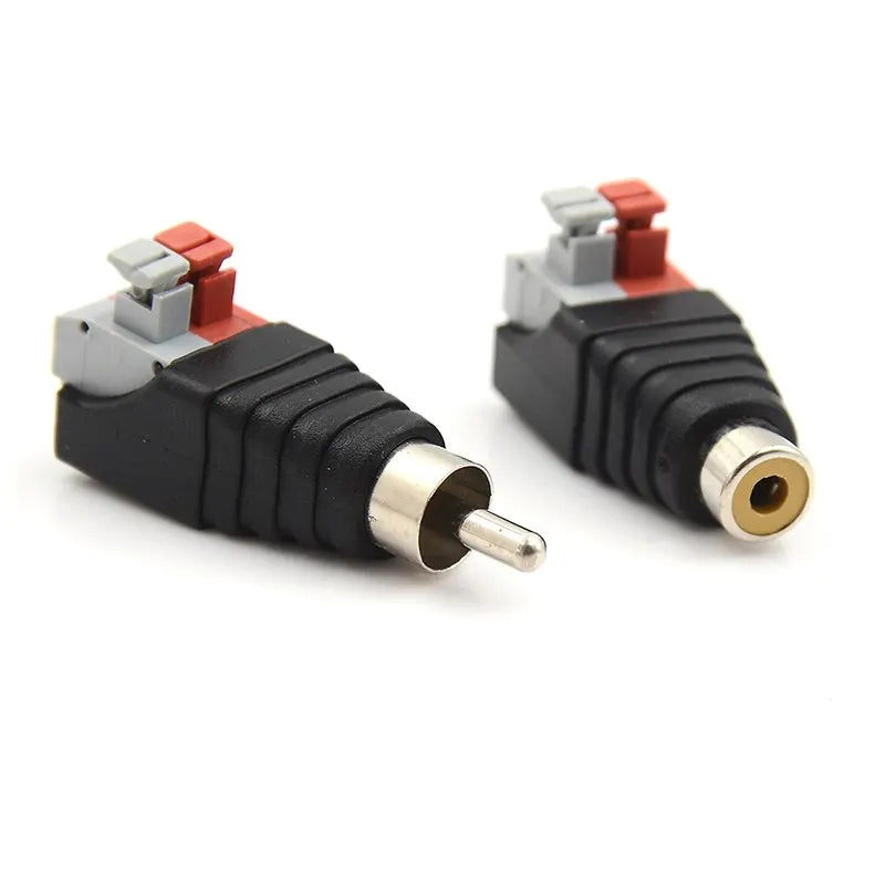 5PCS Speaker RCA Connector Universal Wire A/V Cable to Audio Female Male RCA Adapter Jack Press Plug Cabe for Audio Cable Peaceful Pleasures Health and Wellness Male Insert