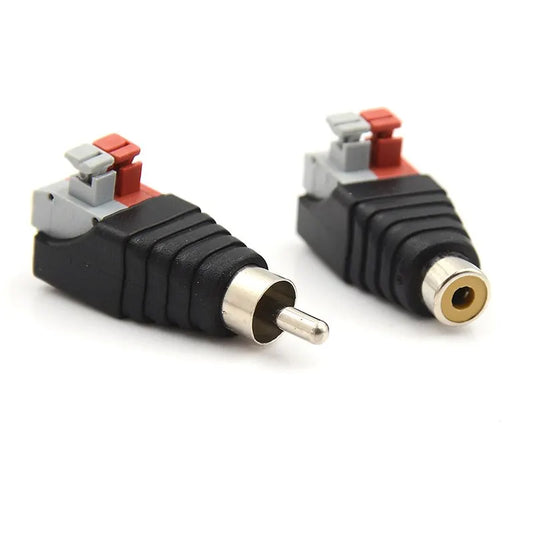 5PCS Speaker RCA Connector Universal Wire A/V Cable to Audio Female Male RCA Adapter Jack Press Plug Cabe for Audio Cable Peaceful Pleasures Health and Wellness Male Insert