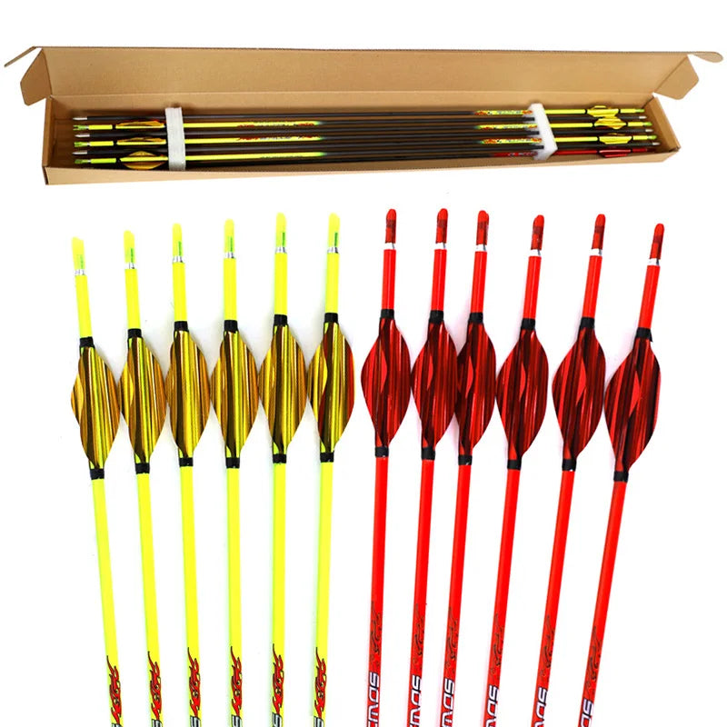 ID4 Yellow Shaft Orange Arrows Pure Carbon Arrow Spine 400 1000 Bow