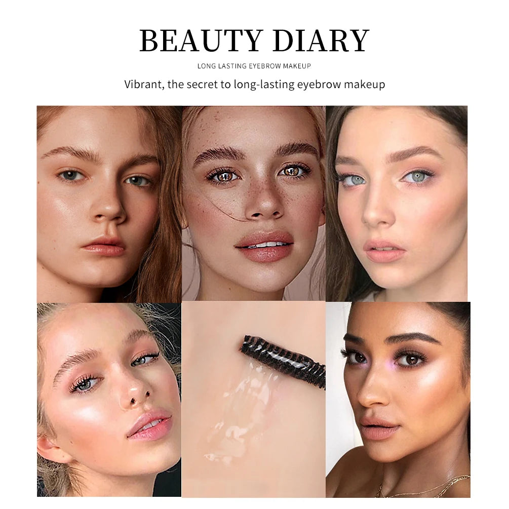 QIBEST Eyebrow gel Transparent Brows Wax Waterproof Long-Lasting With 3D Brush Brow Styling Soap For Eyebrows Women's Cosmetics Peaceful Pleasures Health and Wellness