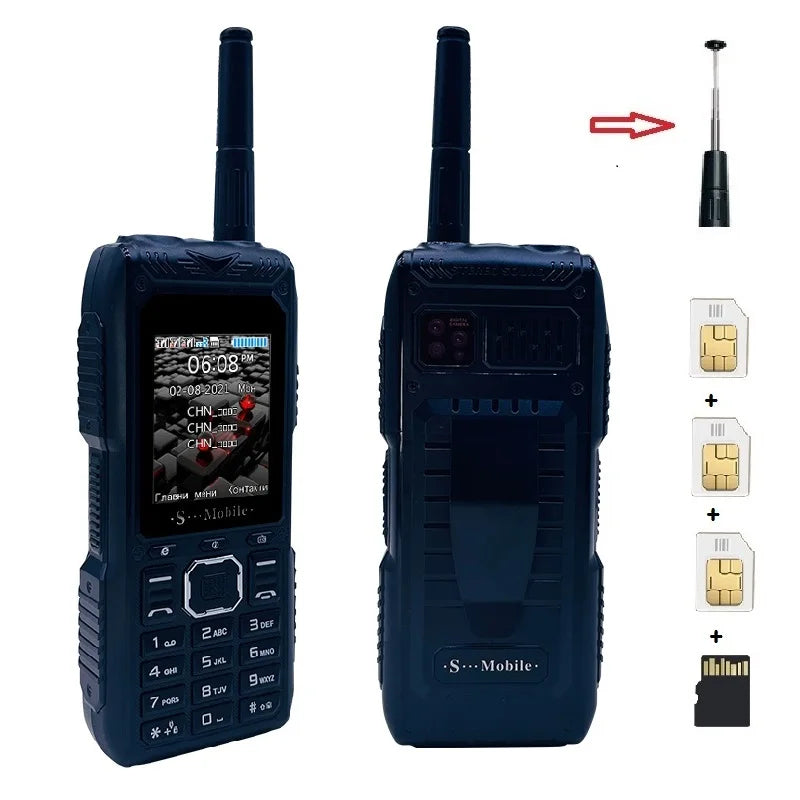S555 Three Cards Three Standby Outdoor Mobile Phone Standby Long Can Pull Up Antenna Signal Strongly Send Waist Clip ( EU/USA ) Peaceful Pleasures Health and Wellness
