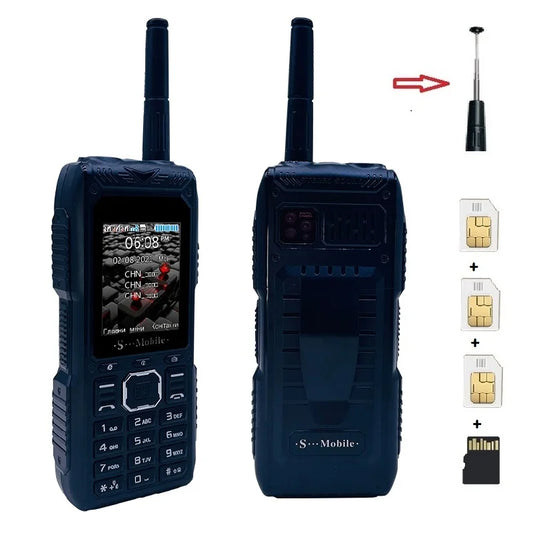S555 Three Cards Three Standby Outdoor Mobile Phone Standby Long Can Pull Up Antenna Signal Strongly Send Waist Clip ( EU/USA ) Peaceful Pleasures Health and Wellness