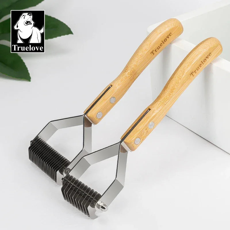 Truelove Deshedding Brush Pets Comb Stainless Steel Removes Undercoat Knots Safe Dog Pet Dematting Comb Grooming Tool TLK25131 Peaceful Pleasures Health and Wellness