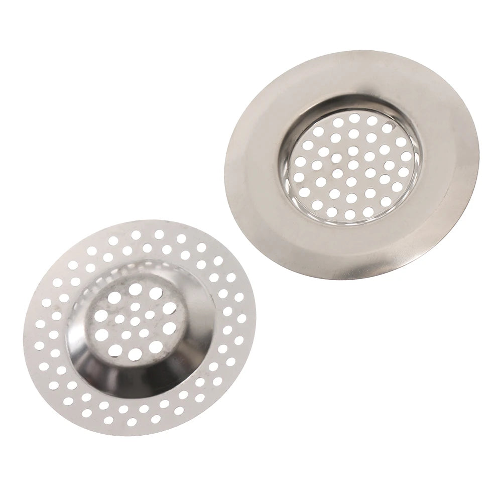 2-Pack Stainless Steel Sink Drain Hair Catcher Strainer Filter