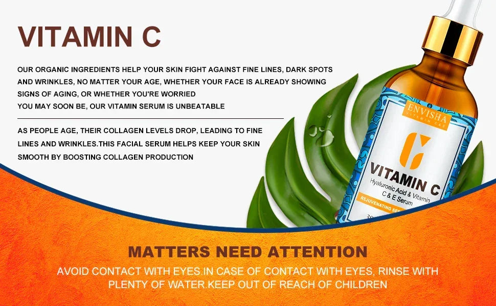 ENVISHA Face Serum – Vitamin C, Retinol & Hyaluronic Acid Face Serum ENVISHA