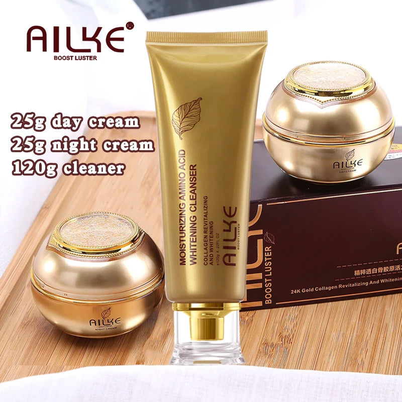 AILKE 24K Gold Collagen Brightening Face Cream Set | 5-Piece