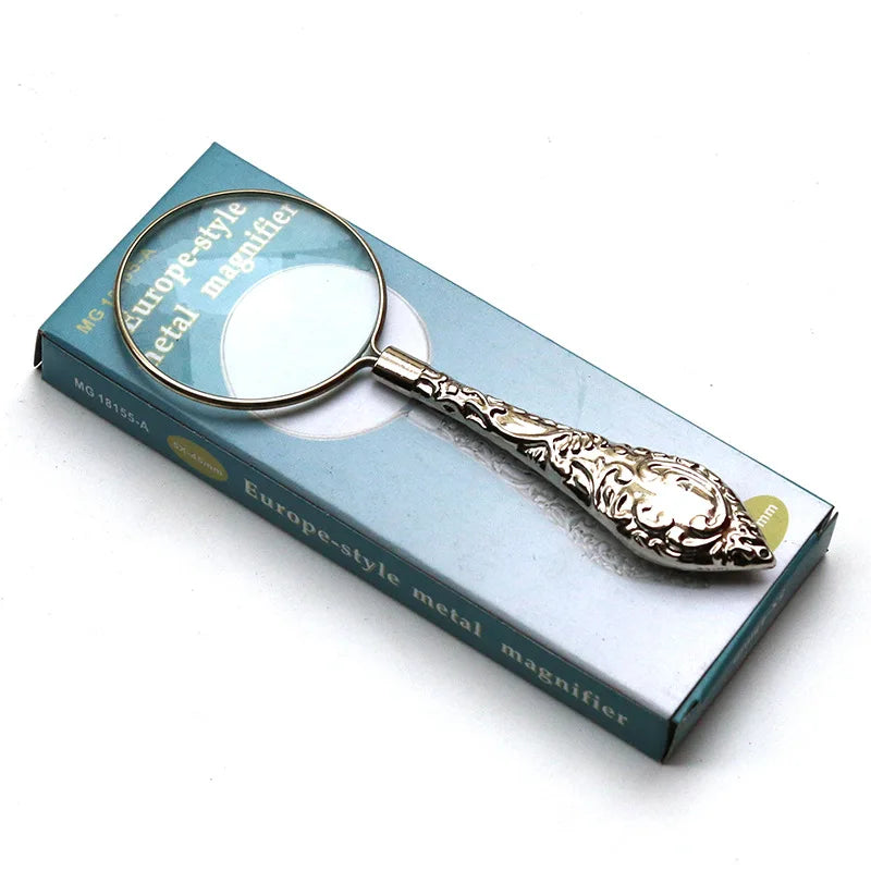 5X Carved Magnifier Handheld Magnifier Reading Magnifying Glass Lens For Reading Inspection Crafts Hobbies Jewelry Loupe Peaceful Pleasures Health and Wellness