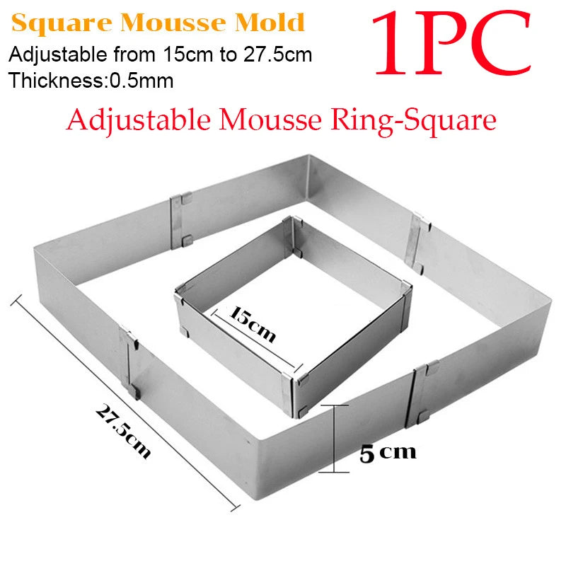 8-Piece Cake Turntable Decorating Set | Rotating Stand, Adjustable Mousse Rings, Spatulas & Scrapers