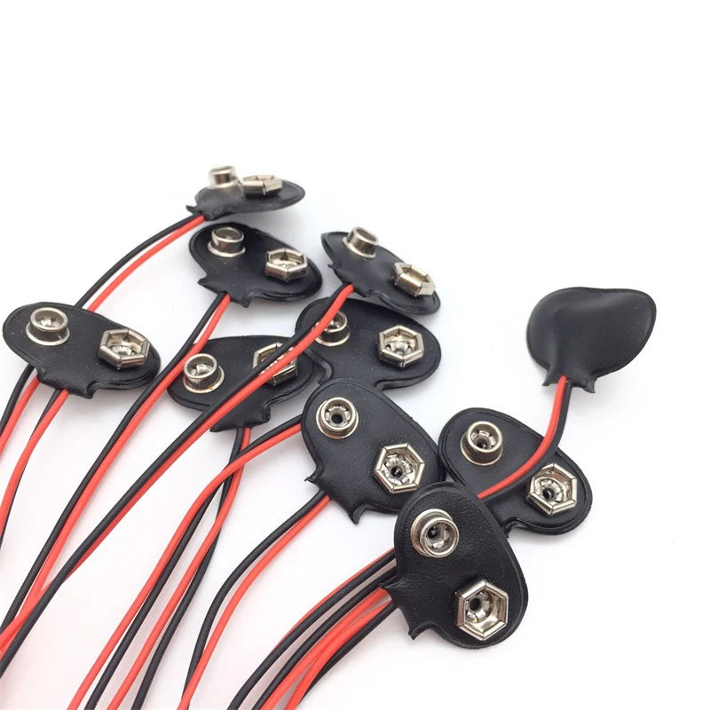 100PCS 9V Volt Battery Snap Connector Clip with Lead Wire 150MM Cable Peaceful Pleasures Health and Wellness